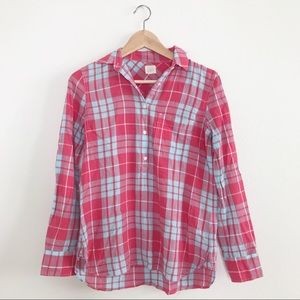 J. Crew Red and Blue Plaid Button Shirt